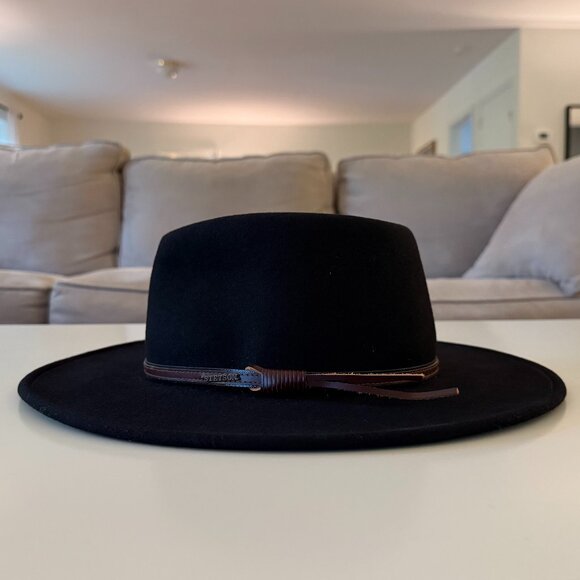 Stetson Black 100% Wool Crushable Western Style Hat, Unisex Size Large - Picture 3 of 11